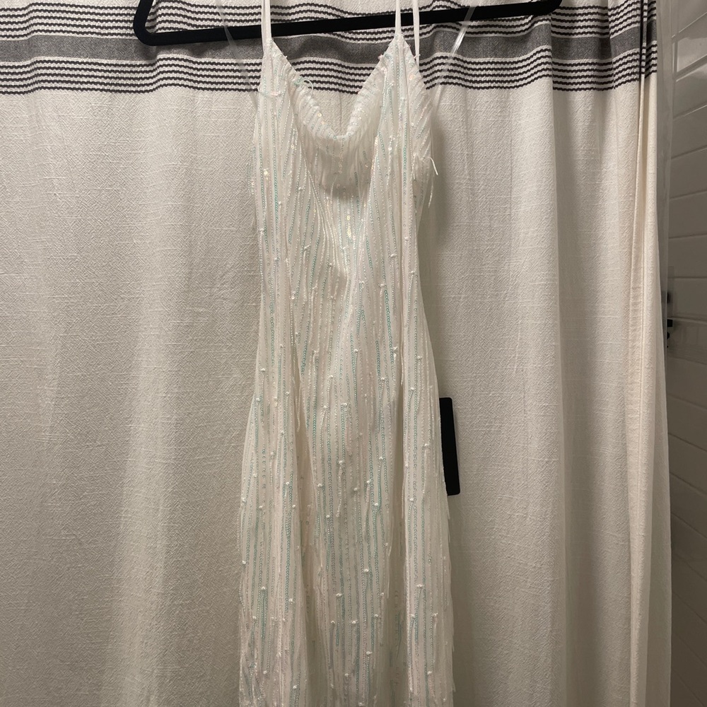 NWT! Bebe Sequin Back Lace Up Dress